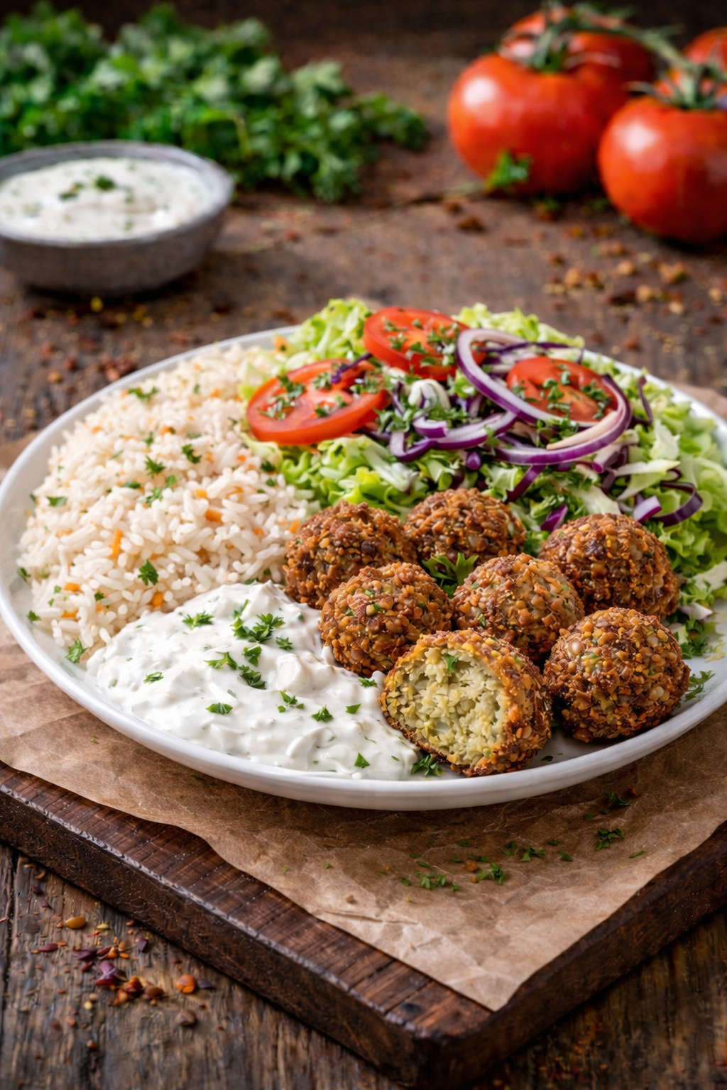 Flafel Teller mit Reis